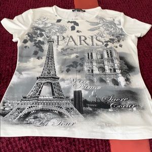 White/gray and black Top from Paris, France